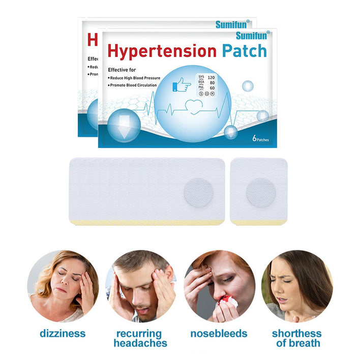 Crofta 12 Pcs/2 Bag Hypertension Patch Clean Blood Vessel Plaster Patch Health