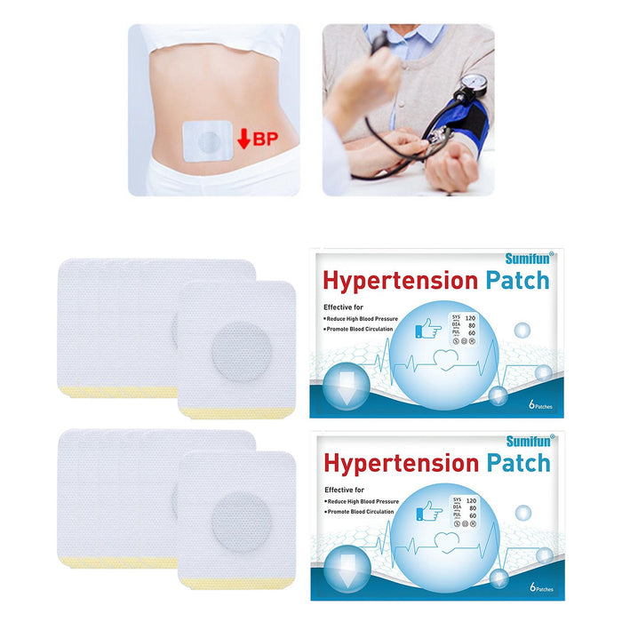 Crofta 12 Pcs/2 Bag Hypertension Patch Clean Blood Vessel Plaster Patch Health