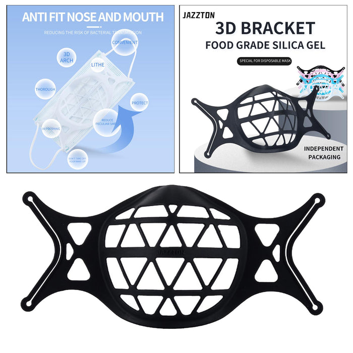 Crofta 3D Mask Bracket Inner Support for More Breathing Space Reusable black