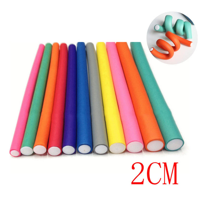 Crofta 10x Hair Foam Curler Roller Set Flexible Rods Easy Use DIY 20mm