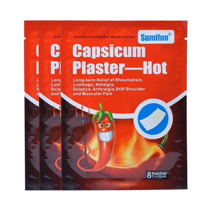 Crofta 2 Bags Self Adhesive Capsicum Plaster Patches for Muscle Strains Backache