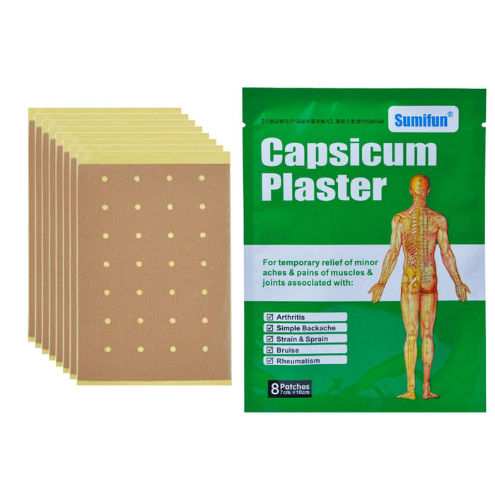 Crofta 1 Bag Self Adhesive Capsicum Plaster Patches for Muscle Strains Backache