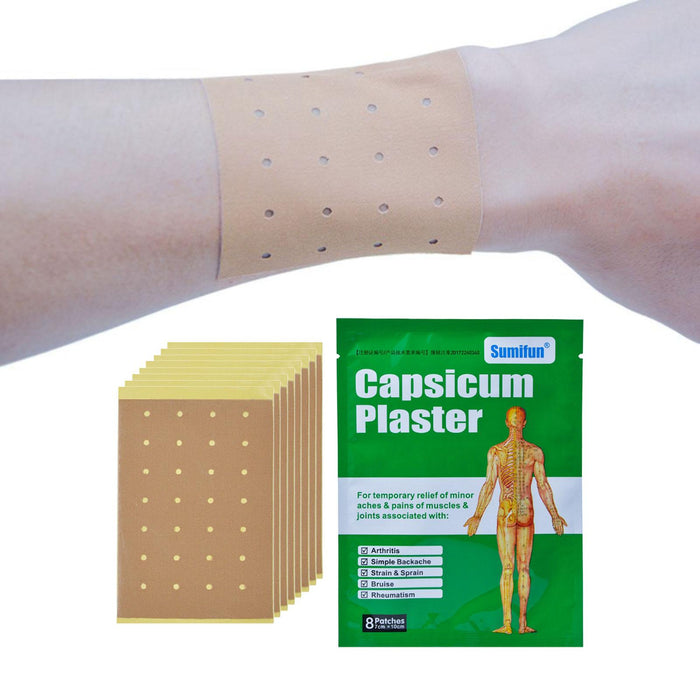 Crofta 1 Bag Self Adhesive Capsicum Plaster Patches for Muscle Strains Backache