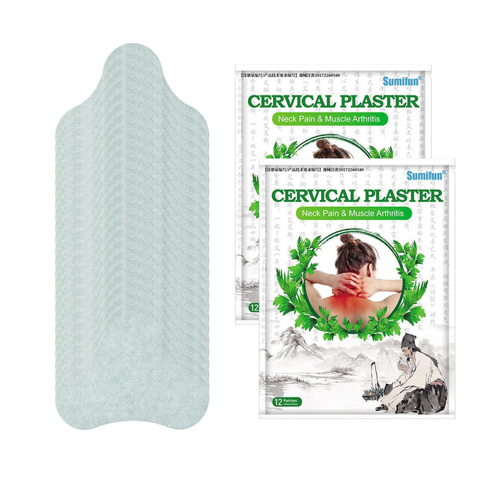 Crofta 2 Bags Natural Neck Cervical Patch Relaxing Chinese Herbal Pain Plaster 5x5"