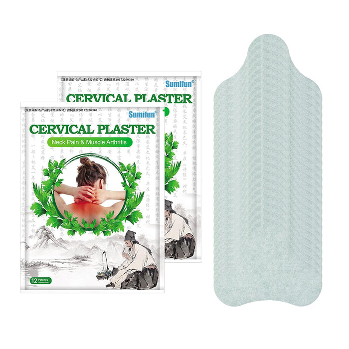 Crofta 2 Bags Natural Neck Cervical Patch Relaxing Chinese Herbal Pain Plaster 5x5"