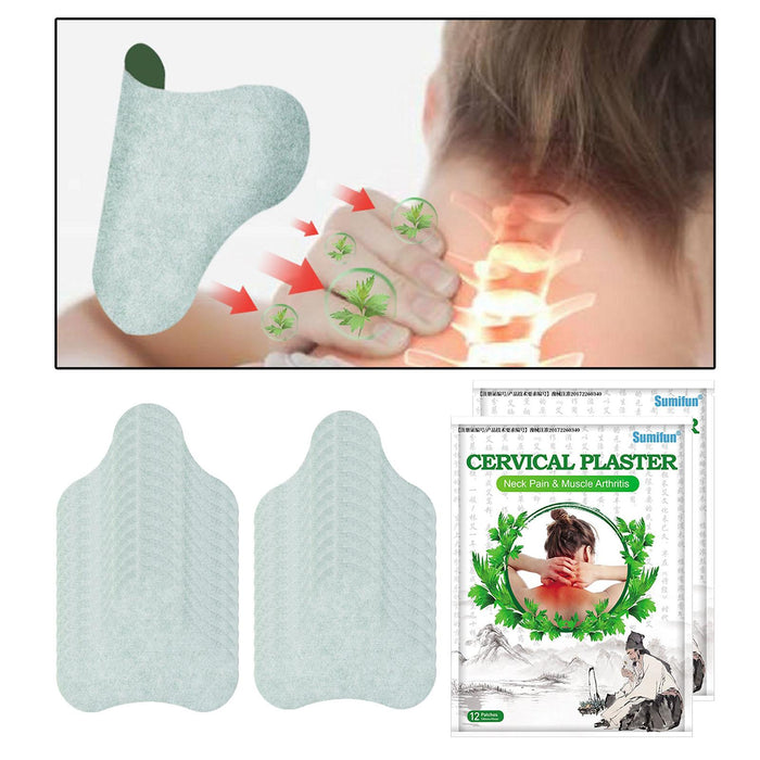 Crofta 2 Bags Natural Neck Cervical Patch Relaxing Chinese Herbal Pain Plaster 5x5"