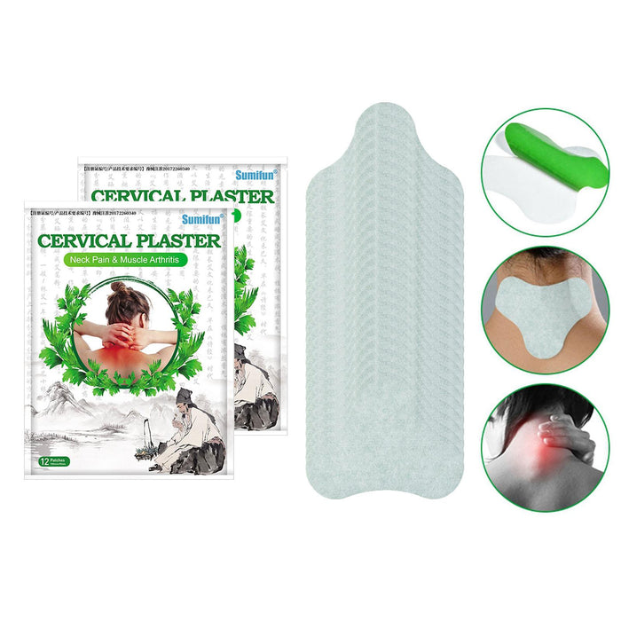 Crofta 2 Bags Natural Neck Cervical Patch Relaxing Chinese Herbal Pain Plaster 5x5"