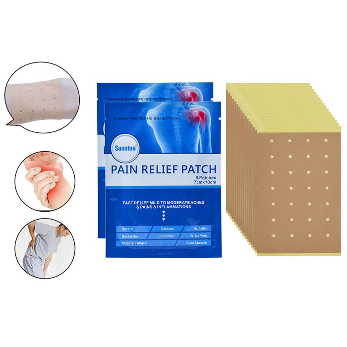 Crofta 16 Patches Natural Cervical Patch Pain Plaster Sticker for Back Shoulder