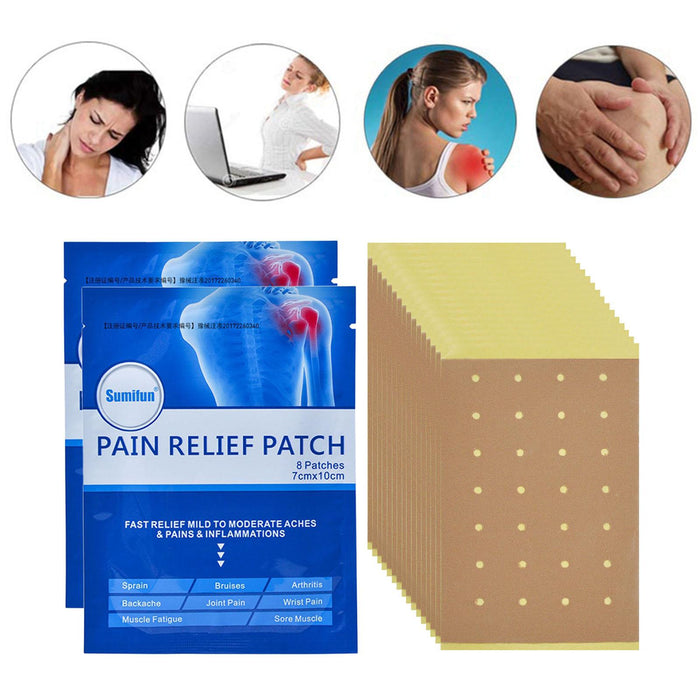 Crofta 16 Patches Natural Cervical Patch Pain Plaster Sticker for Back Shoulder