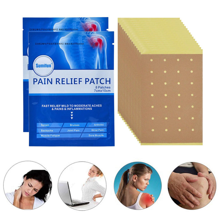 Crofta 16 Patches Natural Cervical Patch Pain Plaster Sticker for Back Shoulder