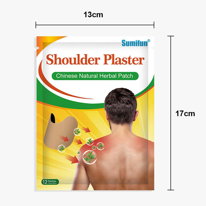 Crofta 12 Pieces Natural Shoulder Patch Pain Plaster 5x3.9in for Joint/arthritis