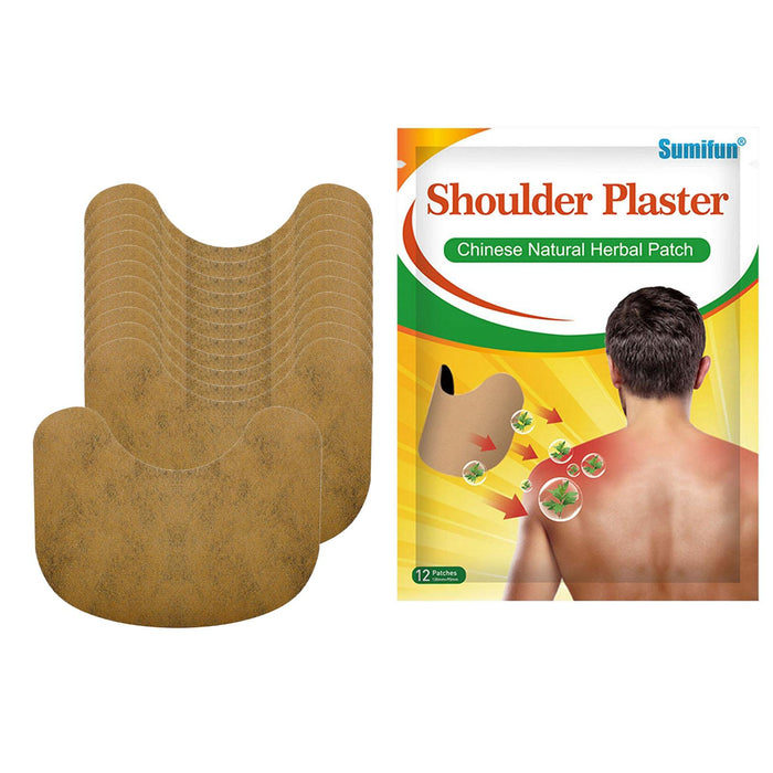 Crofta 12 Pieces Natural Shoulder Patch Pain Plaster 5x3.9in for Joint/arthritis