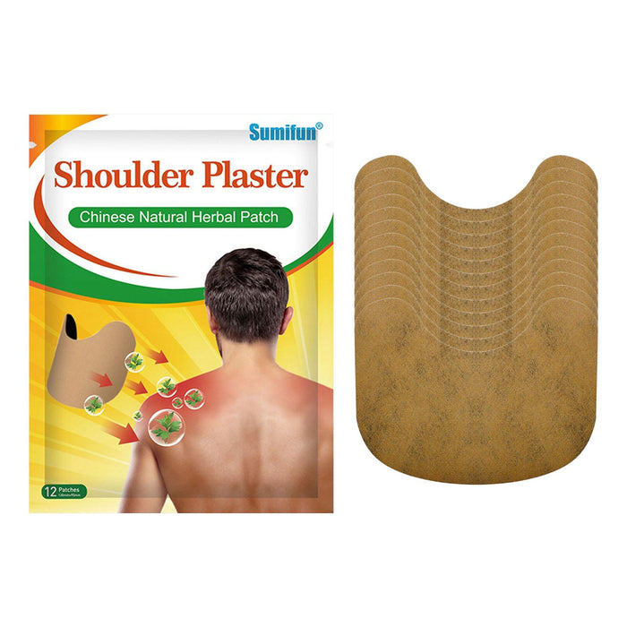 Crofta 12 Pieces Natural Shoulder Patch Pain Plaster 5x3.9in for Joint/arthritis