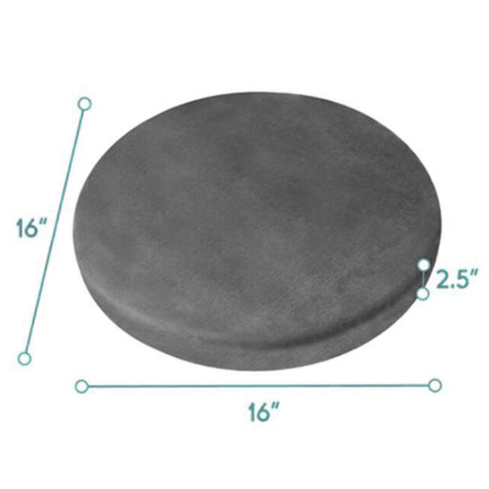 Crofta Memory Foam Swivel Seat Cushion Gray 16 Inches 360 Degree Rotation Round