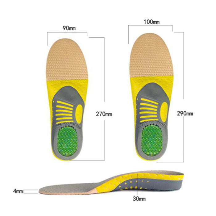 Crofta 1 Pair Orthopedic Flat Foot Sole Pad Orthotic Gel Insoles Breathable Small