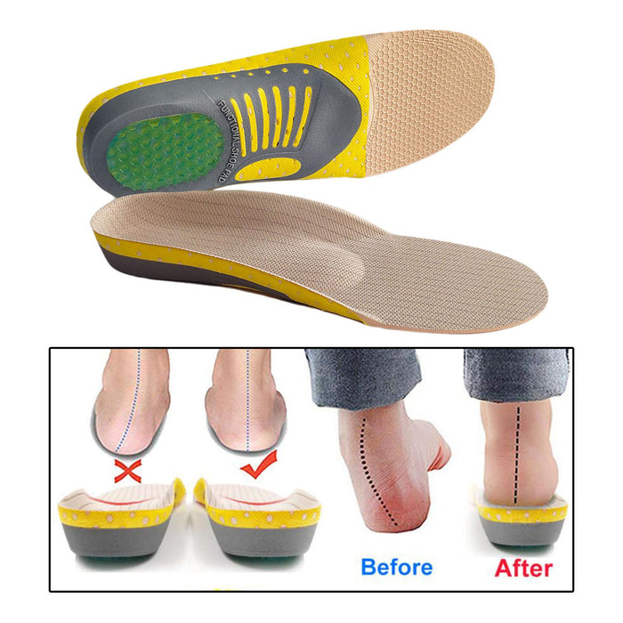 Crofta 1 Pair Orthopedic Flat Foot Sole Pad Orthotic Gel Insoles Breathable Small