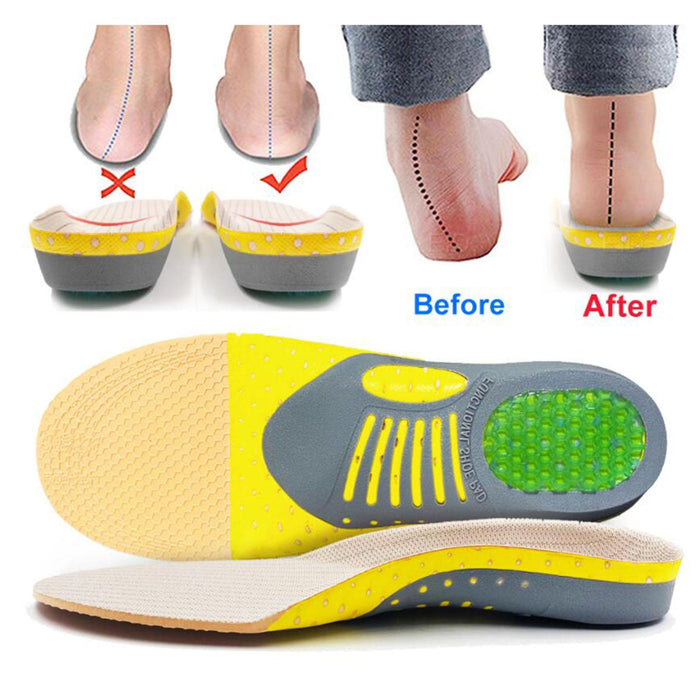 Crofta 1 Pair Orthopedic Flat Foot Sole Pad Orthotic Gel Insoles Breathable Small