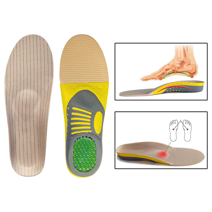 Crofta 1 Pair Orthopedic Flat Foot Sole Pad Orthotic Gel Insoles Breathable Small