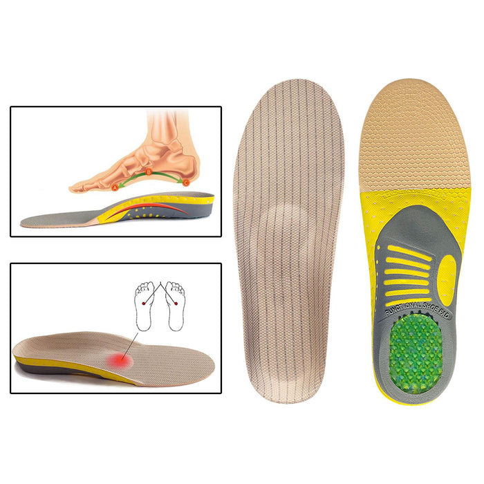 Crofta 1 Pair Orthopedic Flat Foot Sole Pad Orthotic Gel Insoles Breathable Small