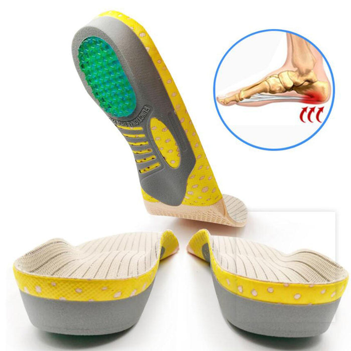 Crofta 1 Pair Orthopedic Flat Foot Sole Pad Orthotic Gel Insoles Breathable Large