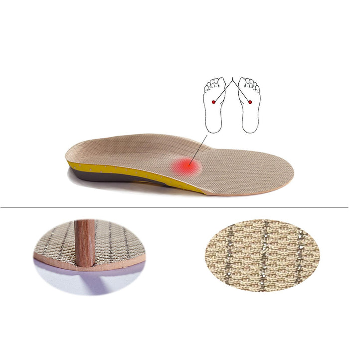 Crofta 1 Pair Orthopedic Flat Foot Sole Pad Orthotic Gel Insoles Breathable Large