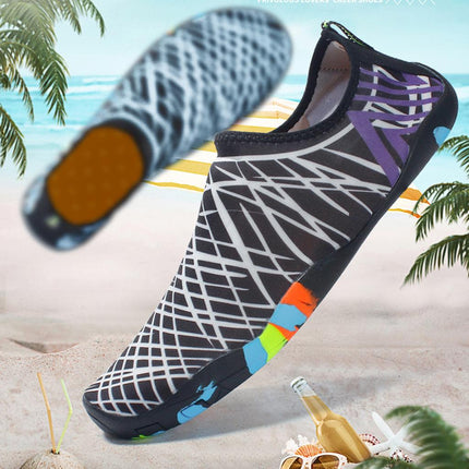 Crofta Water Shoes Barefoot Quick-Dry Beach Socks for Surf  black white 25.5x10cm