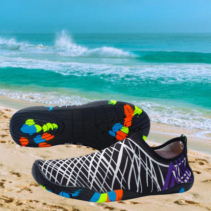 Crofta Water Shoes Barefoot Quick-Dry Beach Socks for Surf  black white 25.5x10cm