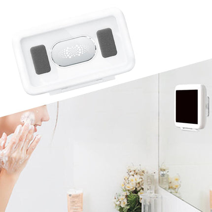 Crofta Waterproof Wall Mount Shower Phone Holder Bathroom Phone Storage Case White