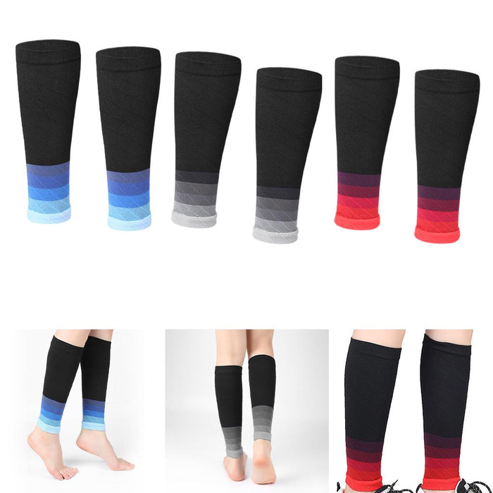 Crofta 1Pair Calf Compression Socks for Men Women Hikers Running Gym  Gradient Blue