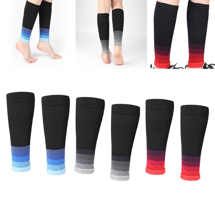 Crofta 1Pair Calf Compression Socks for Men Women Hikers Running Gym  Gradient Blue