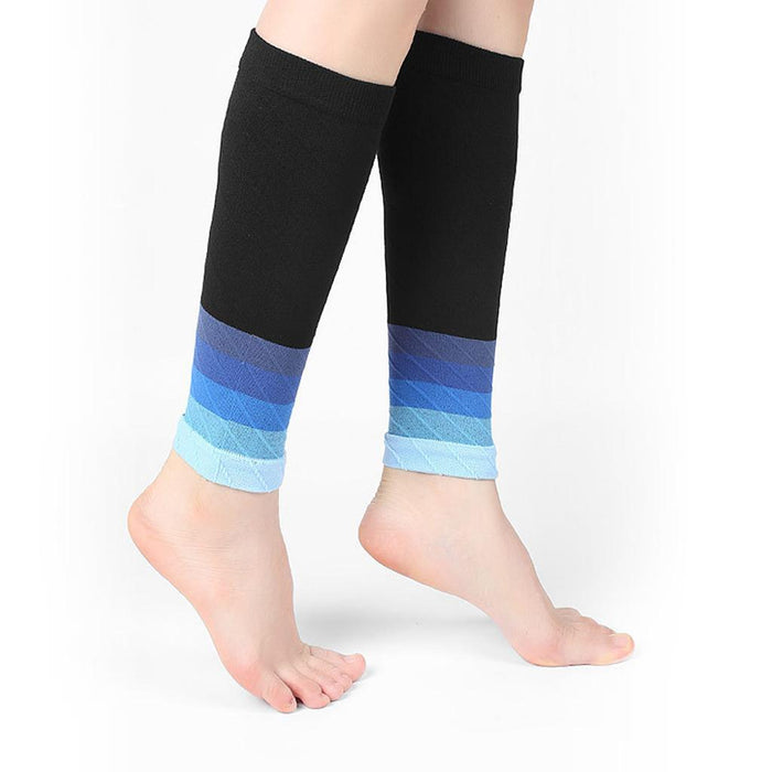 Crofta 1Pair Calf Compression Socks for Men Women Hikers Running Gym  Gradient Blue