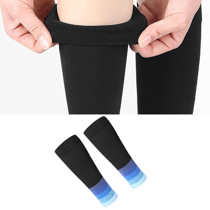 Crofta 1Pair Calf Compression Socks for Men Women Hikers Running Gym  Gradient Blue