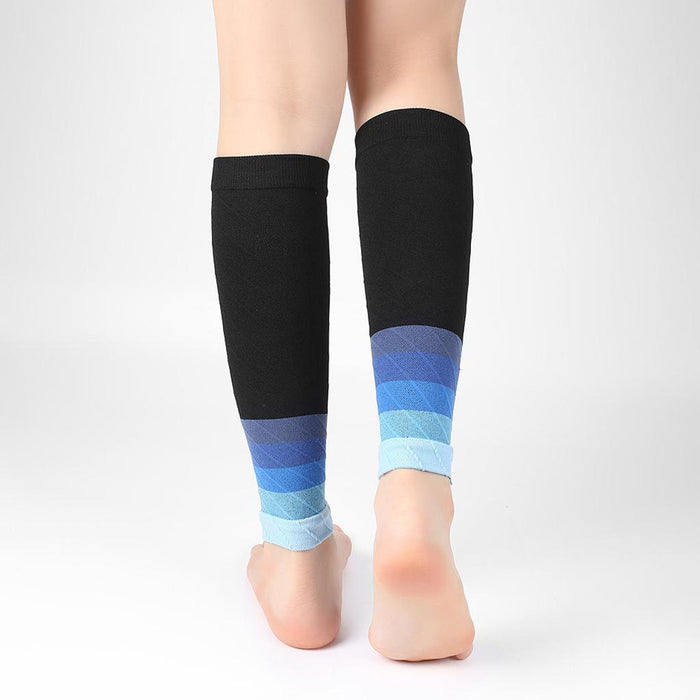 Crofta 1Pair Calf Compression Socks for Men Women Hikers Running Gym  Gradient Blue