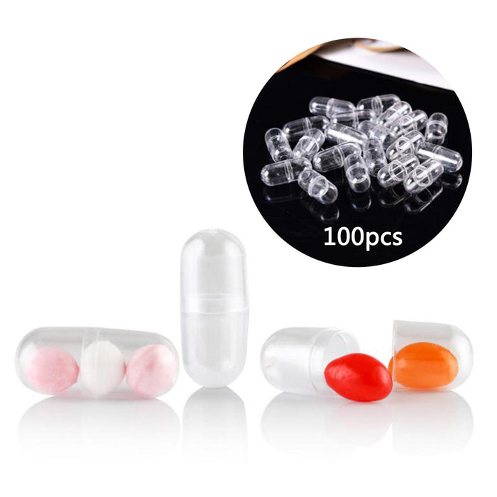 Crofta 100x Mini Empty Clear Capsule for Lipstick Cosmetic DIY Containers Large