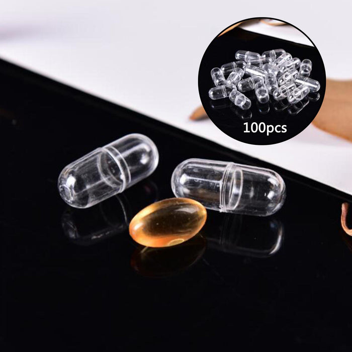 Crofta 100x Mini Empty Clear Capsule for Lipstick Cosmetic DIY Containers Small