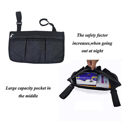 Crofta Waterproof Wheelchair Side Armrest Pouch Bag For Cup Pill Box Accessories