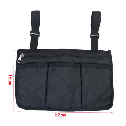 Crofta Waterproof Wheelchair Side Armrest Pouch Bag For Cup Pill Box Accessories