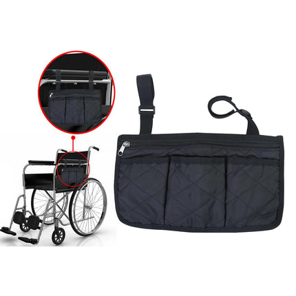 Crofta Waterproof Wheelchair Side Armrest Pouch Bag For Cup Pill Box Accessories