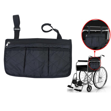 Crofta Waterproof Wheelchair Side Armrest Pouch Bag For Cup Pill Box Accessories