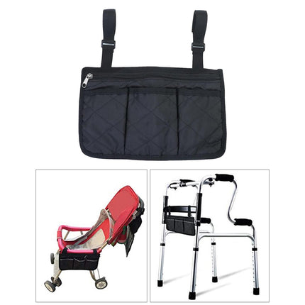 Crofta Waterproof Wheelchair Side Armrest Pouch Bag For Cup Pill Box Accessories