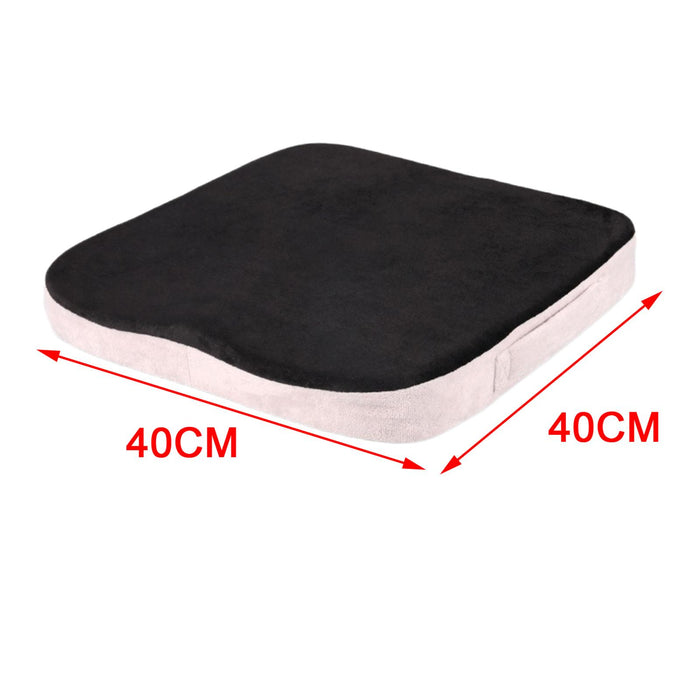 Crofta Memory Foam Seat Cushion Non-Slip for Car Seat Most Chairs Black Grey Velvet