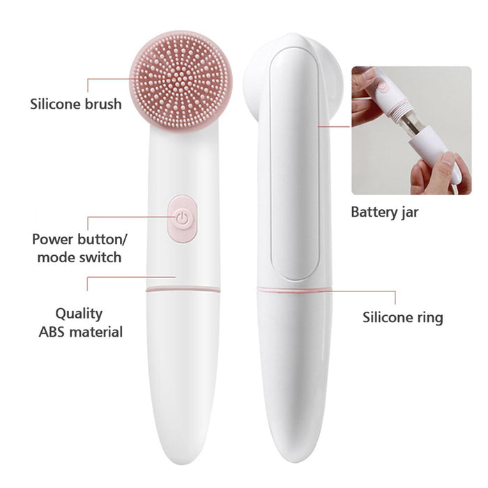 Crofta 2 in 1 Electric Facial Cleansing Brush Pore Oil with Soft Head Massaging