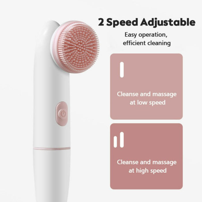 Crofta 2 in 1 Electric Facial Cleansing Brush Pore Oil with Soft Head Massaging