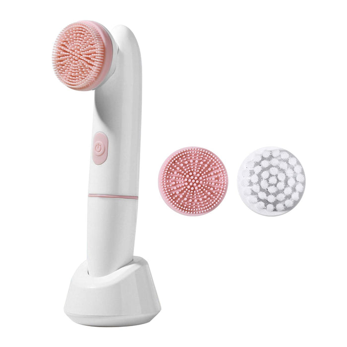 Crofta 2 in 1 Electric Facial Cleansing Brush Pore Oil with Soft Head Massaging