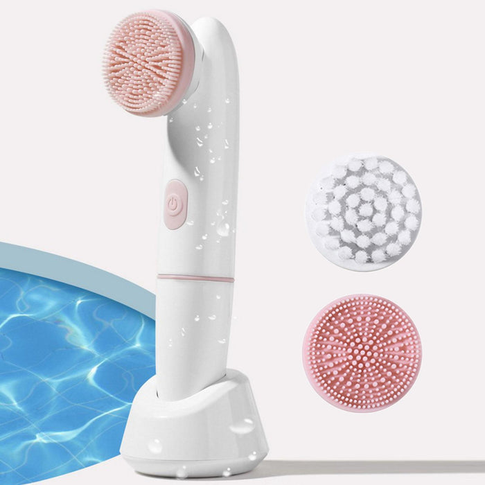 Crofta 2 in 1 Electric Facial Cleansing Brush Pore Oil with Soft Head Massaging