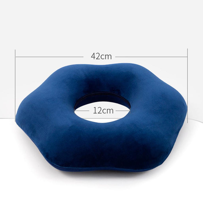 Crofta Donut Pillow Cushion Breathable Orthopedic Pregnancy Chair Pillow Dark blue