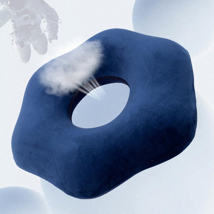 Crofta Donut Pillow Cushion Breathable Orthopedic Pregnancy Chair Pillow Dark blue