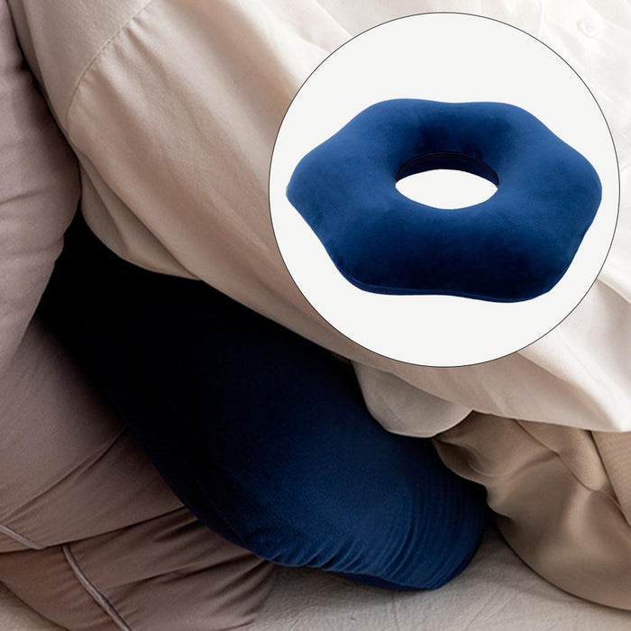 Crofta Donut Pillow Cushion Breathable Orthopedic Pregnancy Chair Pillow Dark blue