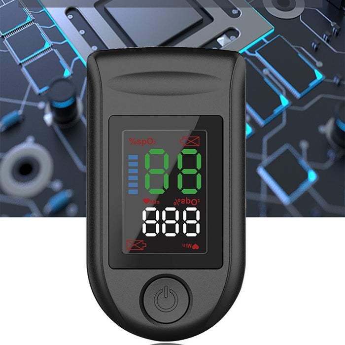 Crofta 1x Fingertip Pulse Oximeter Fast Spo2 Reading OLED Spo2 PR Meter for Gift Black