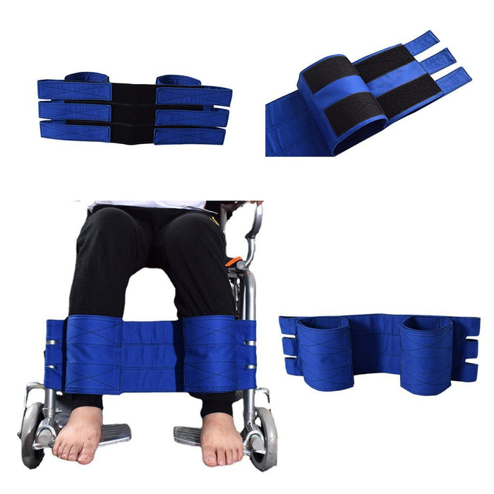 Wheelchair Footrest Leg Support Straps Protection Strap Adjustable Blue